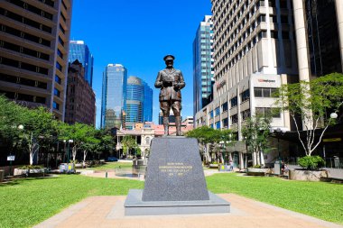 Brisbane CBD, Queensland, Avustralya 'da Anzak Günü geçidi 