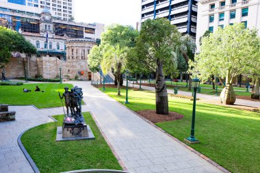 Anıt ve heykel Anzac Meydanı, Brisbane CBD, QLD, Avustralya 