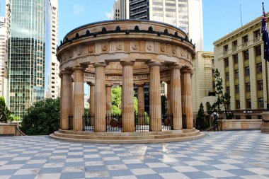 Anıt ve heykel Anzac Meydanı, Brisbane CBD, QLD, Avustralya 