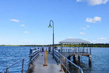 Shorncliffe iskelesi, iskele, sahil ve kıyı manzarası, QLD
