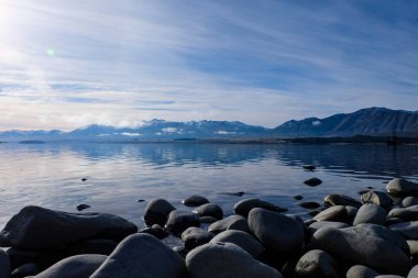 Kış Yolculuğu, Gündoğumu Tekapo Gölü, Yeni Zelanda, Güney Adası 