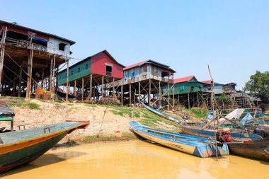 Kompong Khleang Yüzen Köyü ve balıkçı köyü, Siem Reap, Kamboçya 