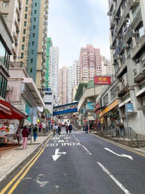 Hong Kong şehir merkezi çevresindeki binalar, gökdelenler ve mimari 