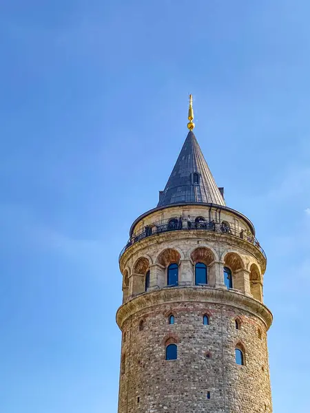 Galata Kulesi ve altın boynuzu ayrıntılı olarak yakın plan, İstanbul ve Türkiye 