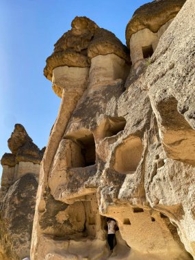 Goreme, Kapadokya, Türkiye 'deki Z12 ve Pasabaglar Arkeoloji Alanındaki Peri bacaları