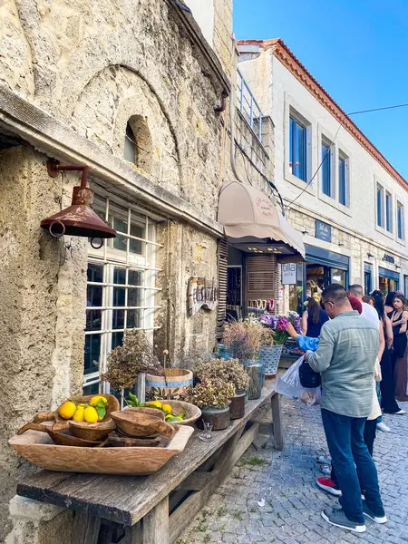  Alacati 'nin küçük, sevimli bir kasabası, kaldırımtaşı sokak aralığı, canlı ve modaya uygun kafeler, restoranlar ve güzel renkli dekorasyonlarla dolu. 