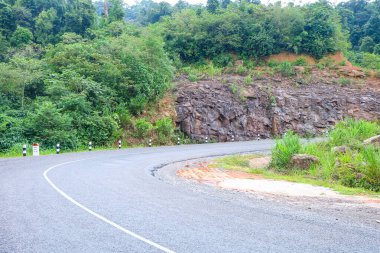 Beautiful green nature, rice paddy and mountain in the south of Laos, Khammuane province 