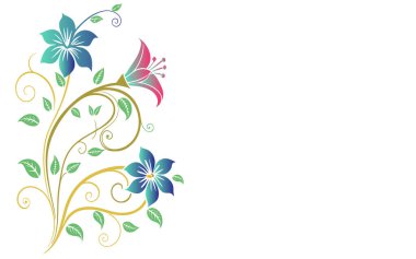 beyaz zemin üzerine çiçek süsleme