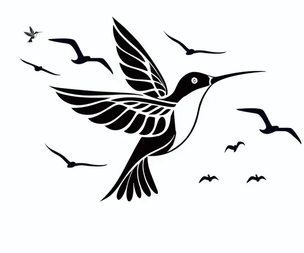 Kanatlı kuşun silueti