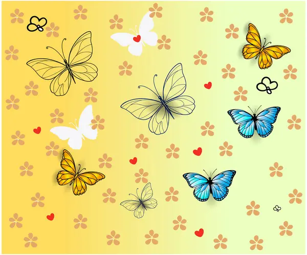 Kelebek, kelebek, vektör, çizim,