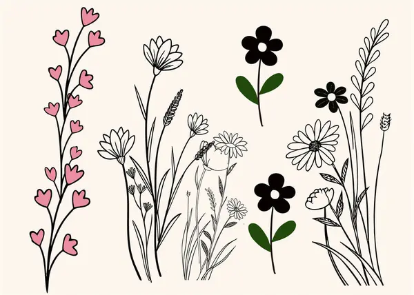 Çiçek elementleri seti