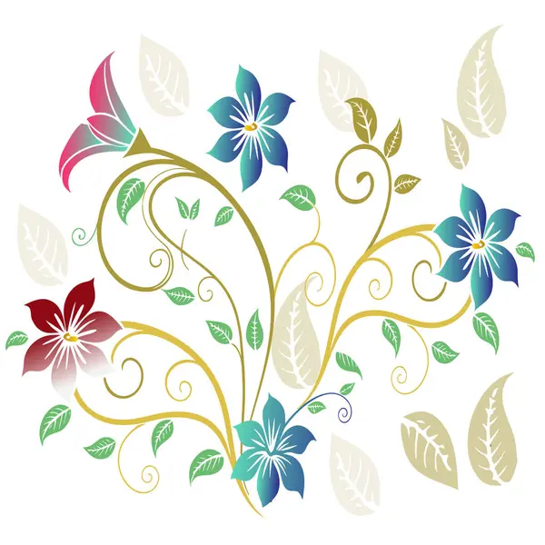 Çiçekli çiçek süslemesinin vektör çizimi