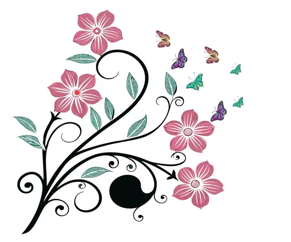 güzel çiçek tasarımı, vektör illüstrasyon biçimi grafiksel