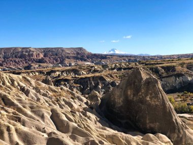 The breathtaking rock formations of Goreme in Cappadocia, Turkey, stand as a testament to natures artistry and the passage of time. Sculpted by wind and erosion over millennia, these otherworldly clipart