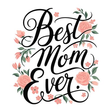 Yumuşak çiçek unsurlarıyla yazılmış, el yazısıyla yazılmış 