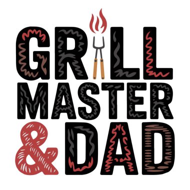 Izgara Ustası Baba Vektör Sanatı - Barbekü Aşığı EPS Tasarımı