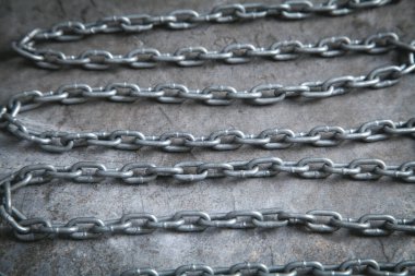 Krom metal zincir. Ağır çelik