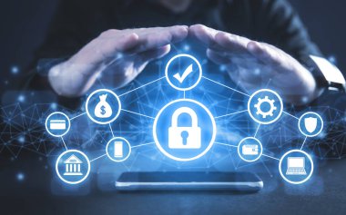 İnternet güvenliği kavramı. Şebeke. Teknoloji. Veri güvenliği