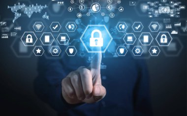 İnternet güvenliği kavramı. Şebeke. Teknoloji. Veri güvenliği