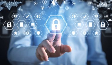 İnternet güvenliği kavramı. Şebeke. Teknoloji. Veri güvenliği