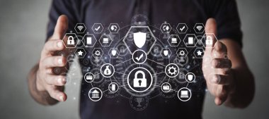 İnternet güvenliği kavramı. Şebeke. Teknoloji. Veri güvenliği