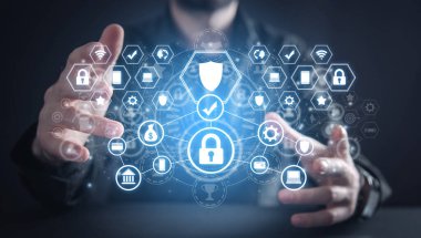 İnternet güvenliği kavramı. Şebeke. Teknoloji. Veri güvenliği