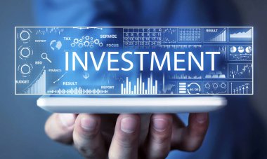 Finansal grafiklerle yatırım kavramı.