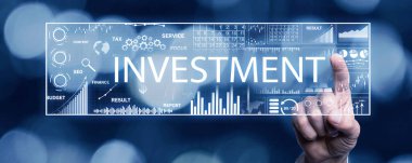 Finansal grafiklerle yatırım kavramı.