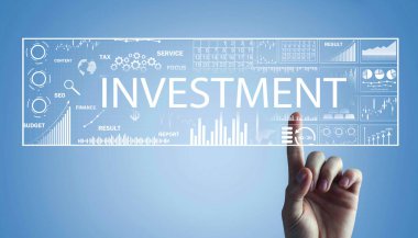 Finansal grafiklerle yatırım kavramı.