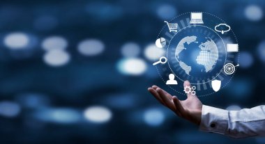 Küresel internet bağlantısı. Dijital Teknoloji. Finans ve bankacılık