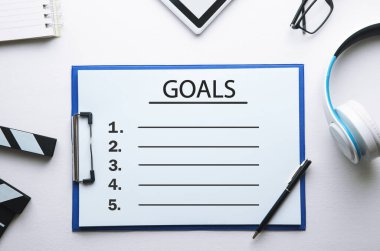  Hedefler ve liste panoda. İş konsepti