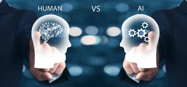 İnsan başlı VS Ai. İnsan zekası yapay zekaya karşı.