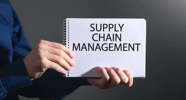 Supply Chain Management Auf Dem Notizblock — Stockfoto