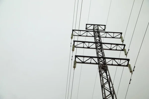 Линия Электропередачи Башня Высокого Напряжения — стоковое фото