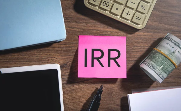 stock image IRR-Internal Rate of Return on sticky note. Business concept