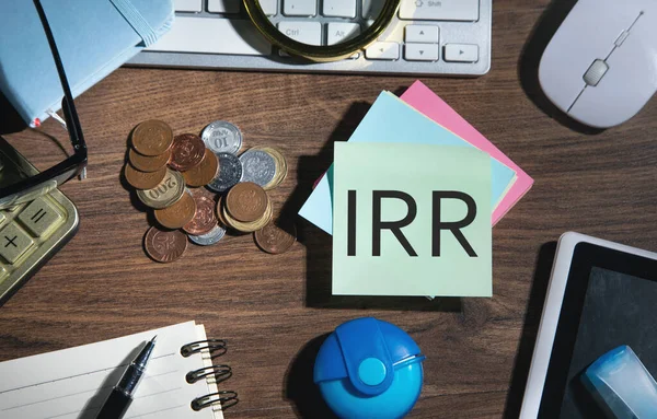 stock image IRR-Internal Rate of Return on sticky note. Business concept