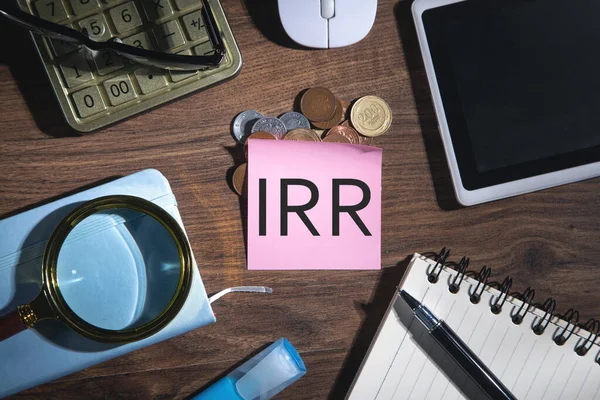 stock image IRR-Internal Rate of Return on sticky note. Business concept