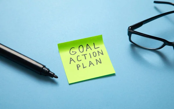 Goal Action Plan Sticky Note Business Concept — Stock Photo, Image