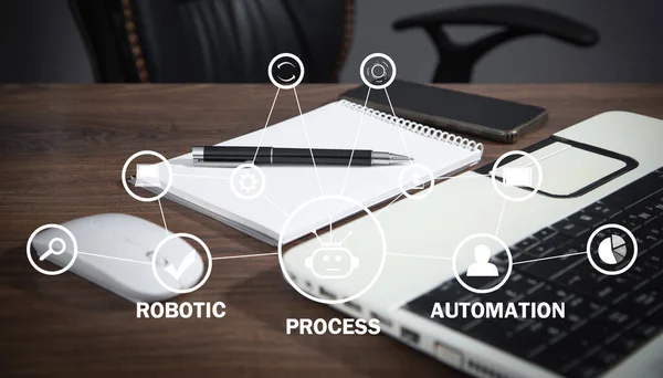Automação Processos Robóticos Rpa Negócios Tecnologia — Fotografia de Stock