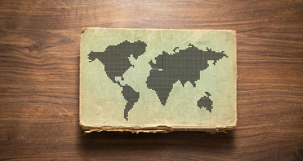 Mapa Del Mundo Con Libro — Foto de Stock