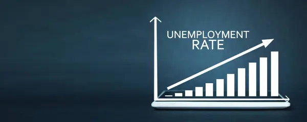 Unemployment rate graph. Business concept
