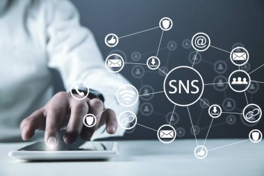 SNS. Sosyal ağ servisi. - İnternet. Teknoloji