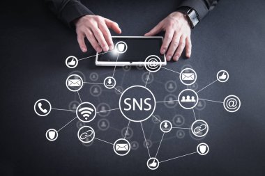 SNS. Sosyal ağ servisi. - İnternet. Teknoloji