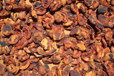 Koyu renkli kayısı arka planı. Sağlıklı yemek.