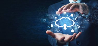 Bulut bilgisayar güvenliği. İş için. - İnternet. Teknoloji