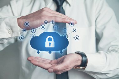 Bulut bilgisayar güvenliği. İş için. - İnternet. Teknoloji