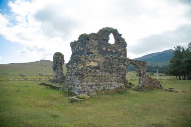 Doğada yıkılan eski bina.