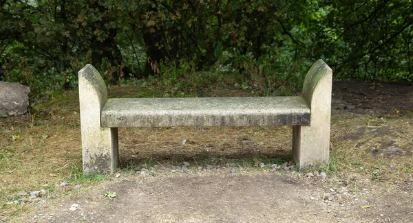 Stone bench in the church.