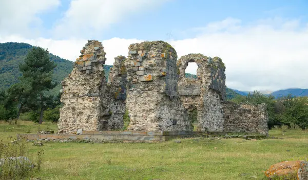 Doğada yıkılan eski bina.