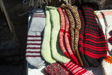 Açık havada kış çorapları.